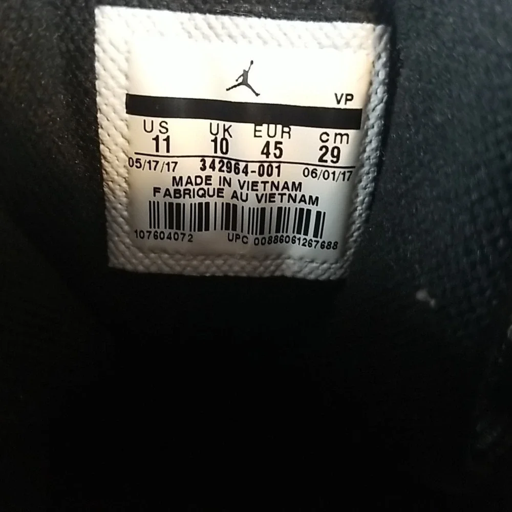 Nike Air Jordan True Flight Black/Red Men's  Sz 11 (342964-001)